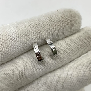 CARTIER FINE JEWELRY EARRINGS MINI LOVE WG750 3.5G 2023CERT PZF224