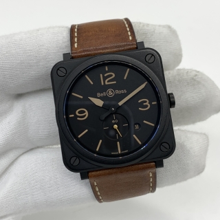 BELL & ROSS WATCH BRS-64-CMBL 39MM BLACK MATTE CERAMIC QUARTZ FULL SET 2023