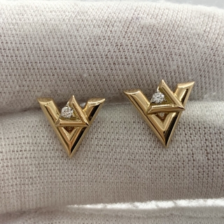 LOUIS VUITTON FINE JEWELRY EARRINGS 750 VOLT ONE DIAMOND 3.34Ｇ EA2586/E42791