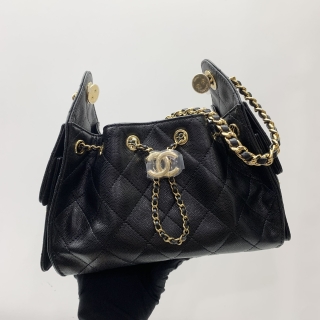 CHANEL BAG CAVIAR SKIN AS5631 CHANEL25 MINI HOBO GHW BLACK (SEPT 2026) FULLSET W/ EXCHANGE RECEIPT