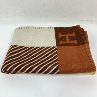 HERMES  H DIAGONALE BLANKET 100% CASHMERE 205 X 145 CM
