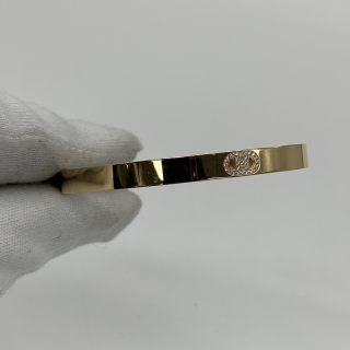 HERMES FINE JEWELRY BRACELET H D'ANCRE PM SMALL MODEL DIAMONDS 27D RG750 20.5G W/BOX NO CERT