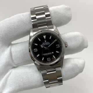 ROLEX WATCH EXPLORER I 114270 BLACK DIAL 12 LINKS W/GUARANTEE F009012