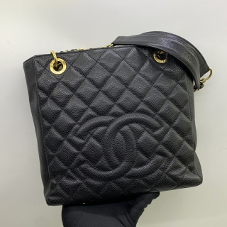 CHANEL BAG CAVIAR SKIN PST CHAIN TOTE GHW W/O CARD NO.13 13810368