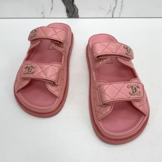CHANEL SHOES SANDALS G45507 LAMBSKIN PINK MATELASSE #36