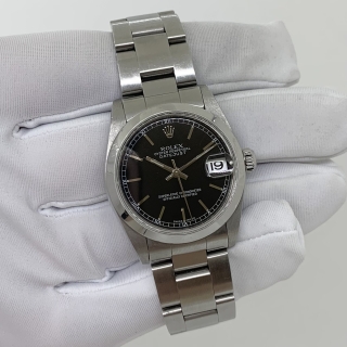 ROLEX WATCH DATEJUST 78240 BLACK DIAL WATCH ONLY Y900873