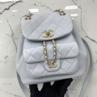 CHANEL BAG MATELASSE BACKPACK LAMBSKIN 2WAY BLUE