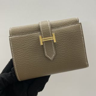 HERMES SLG BEARN COMBINE, TRI-FOLD B STAMP GHW CHEVRE