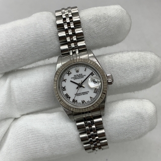 ROLEX WATCH DATEJUST 79174 WHITE FACE 6 SERIAL FULLSET 2003 Y841856