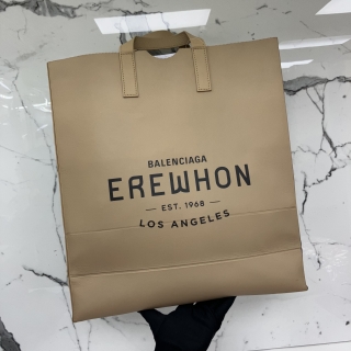 BALENCIAGA BAG EREWHON LEATHER TOTE PAPER SHOPPING HAND BAG W/POUCH 792842