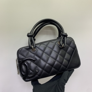 CHANEL BAG CAMBON MINI HANDBAG BOSTON SHW BLACK NO.10 (W/CARD)