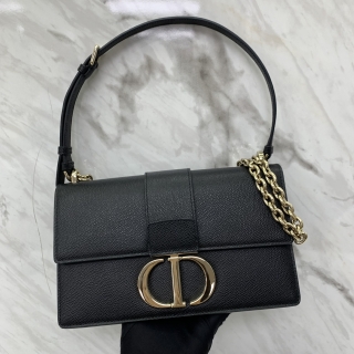 DIOR BAG MONTAIGNE 25 LEATHER CHAIN SHOULDER BLACK 09-FO-1119