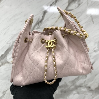 CHANEL BAG CAVIAR SKIN AS5631 MATELASSE CHANEL25 MINI PINK GHW RFID MICROCHIPPED LTH0907C