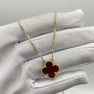 VAN CLEEF & ARPELS FINE JEWELRY NECKLACE VINTAGE ALHAMBRA CARNELIAN FULLSET 2023　5.22Ｇ JF777293