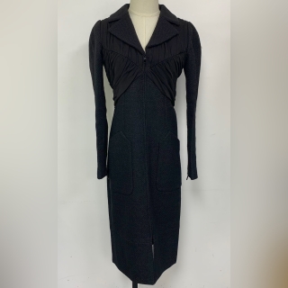 CHANEL CLOTHES COAT P54604V37240 TWEED DE LAINE NOIR BLACK WOOL DRESS #34