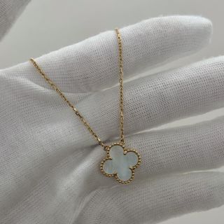 VAN CLEEF & ARPELS FINE JEWELRY NECKLACE VINTAGE ALHAMBRA MOP NECKLACE YG750 5.16G JF261038