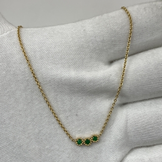 DIOR FINE JEWELRY NECKLACE AU750 MIMIROSE 3P EMERALD NECKLACE ONLY 3.733G 181905