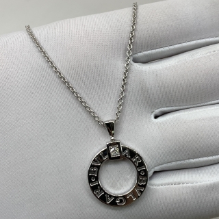 BVLGARI FINE JEWELRY NECKLACE 750 WG BB 1PC DIAMOND 14.59Ｇ W/BOX AND GUARANTEE