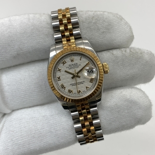 ROLEX WATCH OYSTER PERPETUAL 179173 ROMAN INDEX PYRAMAID DIAL FULLSET 2007 Z550844