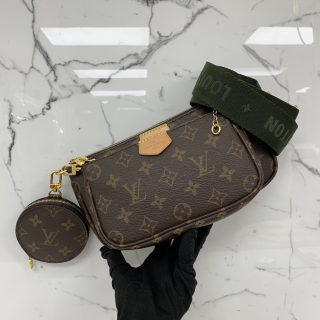 LOUIS VUITTON BAG MONOGRAM M44813 MULTI POCHETTE ACCESSOIRES KHAKI W/HOT STAMP