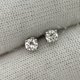 TIFFANY FINE JEWELRY EARRINGS DIAMOND PT950 1.45G