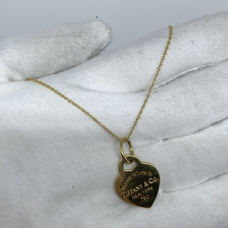 TIFFANY FINE JEWELRY NECKLACE HEART PENDANT 750 5.5G