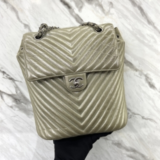CHANEL BAG CHEVRON BACKPACK BEIGE NO.22 224272114