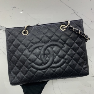 CHANEL BAG MATELASSE CAVIAR SKIN GST CHAIN TOTE BLACK SHW NO.16 W/ CARD 16604429