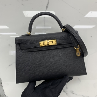 HERMES BAG KELLY MINI  II GHW 2WAY EPSOM BLACK 2WAY G STAMP