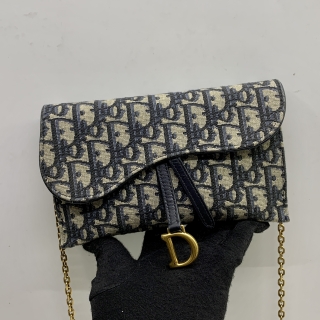 DIOR BAG SADDLE WALLET ON CHAIN OBLIQUE WITH INSERT 47-MA-1212