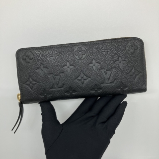 LOUIS VUITTON SLG EMPREINTE M60171 CLEMENCE LONG WALLET NOIR RFID