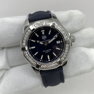 TAG HEUER WATCH AQUARACER WAY131N QZ DIAMOND WITH CASE & GUARANTEE CARD (YEAR 2018) RTB8095