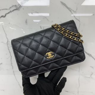 CHANEL BAG MATELASSE AP4241 WALLET ON CHAIN TURNLOCK BLACK GHW MICROCHIPPED FULL SET DEC 2024 A7UT79E5