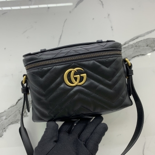 GUCCI BAG MARMONT 672253 VANITY 2WAY BLACK