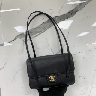 CHANEL BAG CAVIAR SKIN AS6130 SMALL PREPPY COCO SPRING SUMMER 2026 BLACK GHW RFID MICROCHIPPED