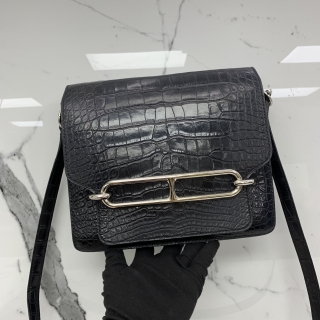 HERMES BAG ROULIS 23 EXOTIC LEATHER ALLIGATOR PHW Y STAMP