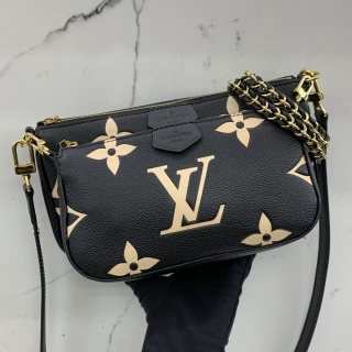 LOUIS VUITTON BAG EMPREINTE M45777 MULTI POCHETTE ACCESSOIRES BICOLOUR MONOGRAM RFID