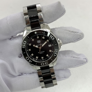 TAG HEUER WATCH AQUARACER WAY131C DIAMOND CERAMIC BLACK QUARTZ FULLSET WML8095
