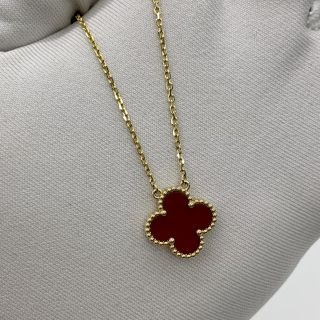 VAN CLEEF & ARPELS FINE JEWELRY NECKLACE VINTAGE ALHAMBRA CARNELIAN VCARD38500 5.13G JG624220