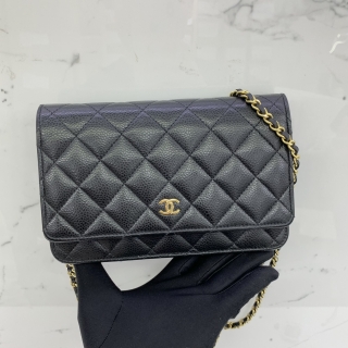 CHANEL BAG CLASSIC WALLET ON CHAIN, CAVIAR IN GHW