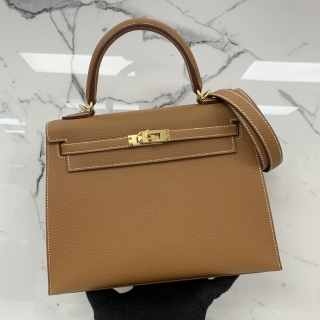 HERMES BAG KELLY 25 VEAU EPSOM GOLD GHW B STAMP BAP959BU