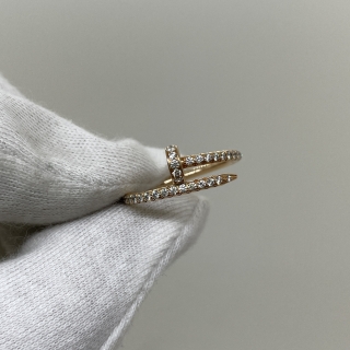 CARTIER FINE JEWELRY RING JUSTE UN CLOU SM PG 2.7G HALF-PAVED