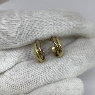 CARTIER FINE JEWELRY EARRINGS 750 4.6G TRINITY