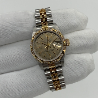 ROLEX WATCH DATEJUST 69173 AFTER BEZEL + ORIGINAL BEZEL FULL SET (YEAR 1993) 21LINKS X738644