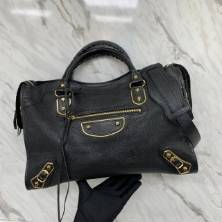 BALENCIAGA BAG 390154  2WAY CITY METALLIC EDGE WITH MIRROR BLACK