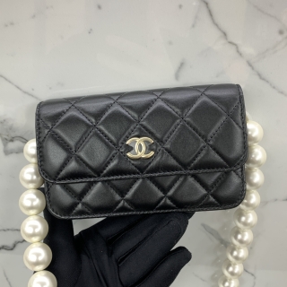 CHANEL BAG MATELASSE AP1898 LAMBSKIN CLUTH WITH CHAIN WALLET PEARL W/CARD NO.31 31679180