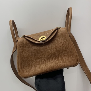 HERMES BAG LINDY MINI GHW CLEMENCE GOLD G STAMP