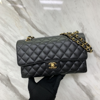 CHANEL BAG CLASSIC FLAP A01112 MEDIUM CAVIAR, GHW RFID 2023 TAHGUGPJ