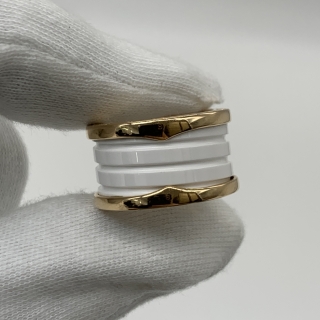 BVLGARI FINE JEWELRY RING B.ZERO WHITE CERAMIC #51 W/CERT (2021) 9.91G