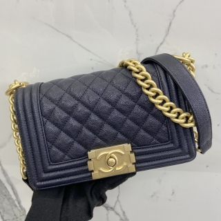 CHANEL BAG BOY A67085  CAVIAR 20CM SMALL GHW NO.26 W/CARD 26421427